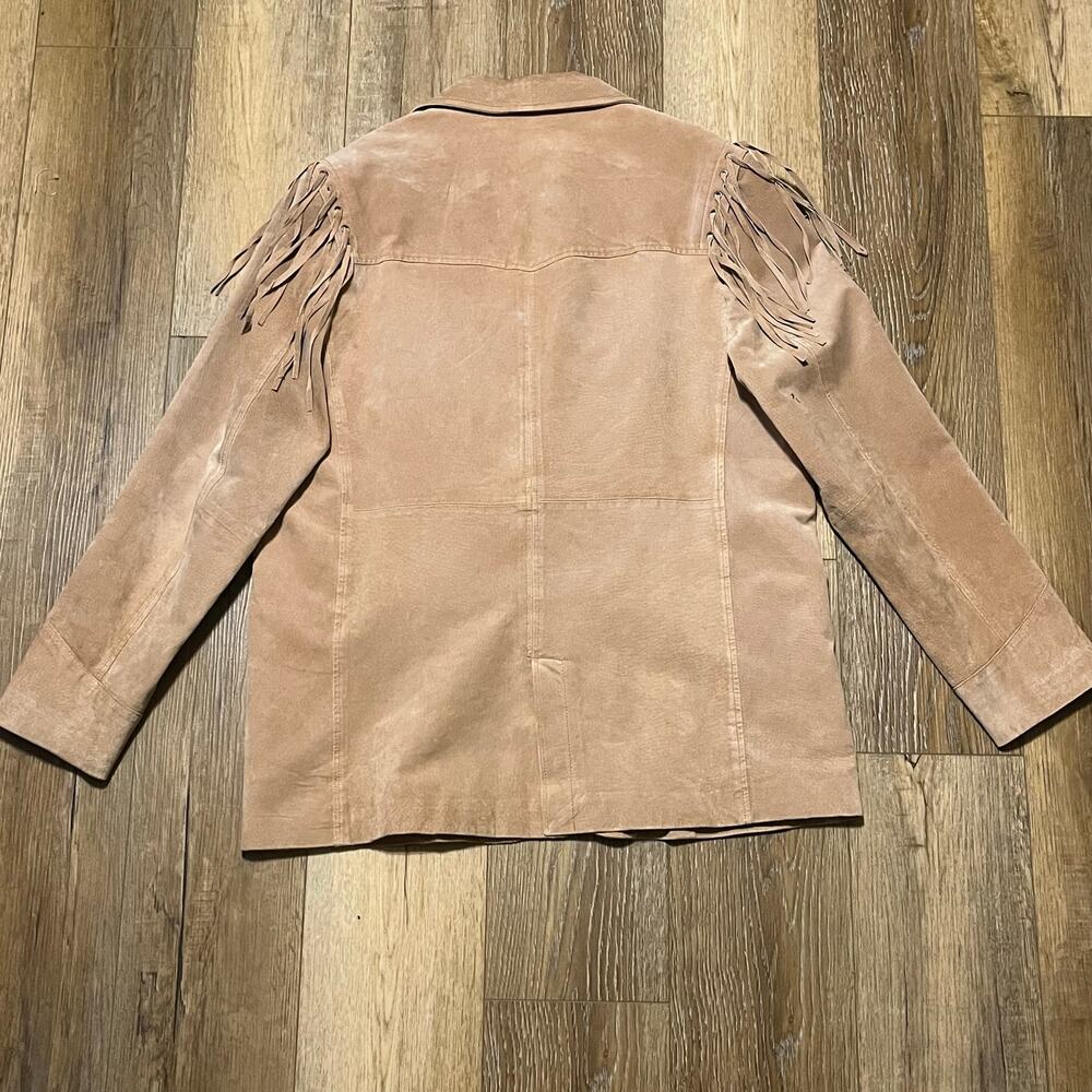 VTG Scully Suede Leather Fringe Jacket Mens XL Tan Western Cowboy Rodeo Biker - Picture 5 of 11